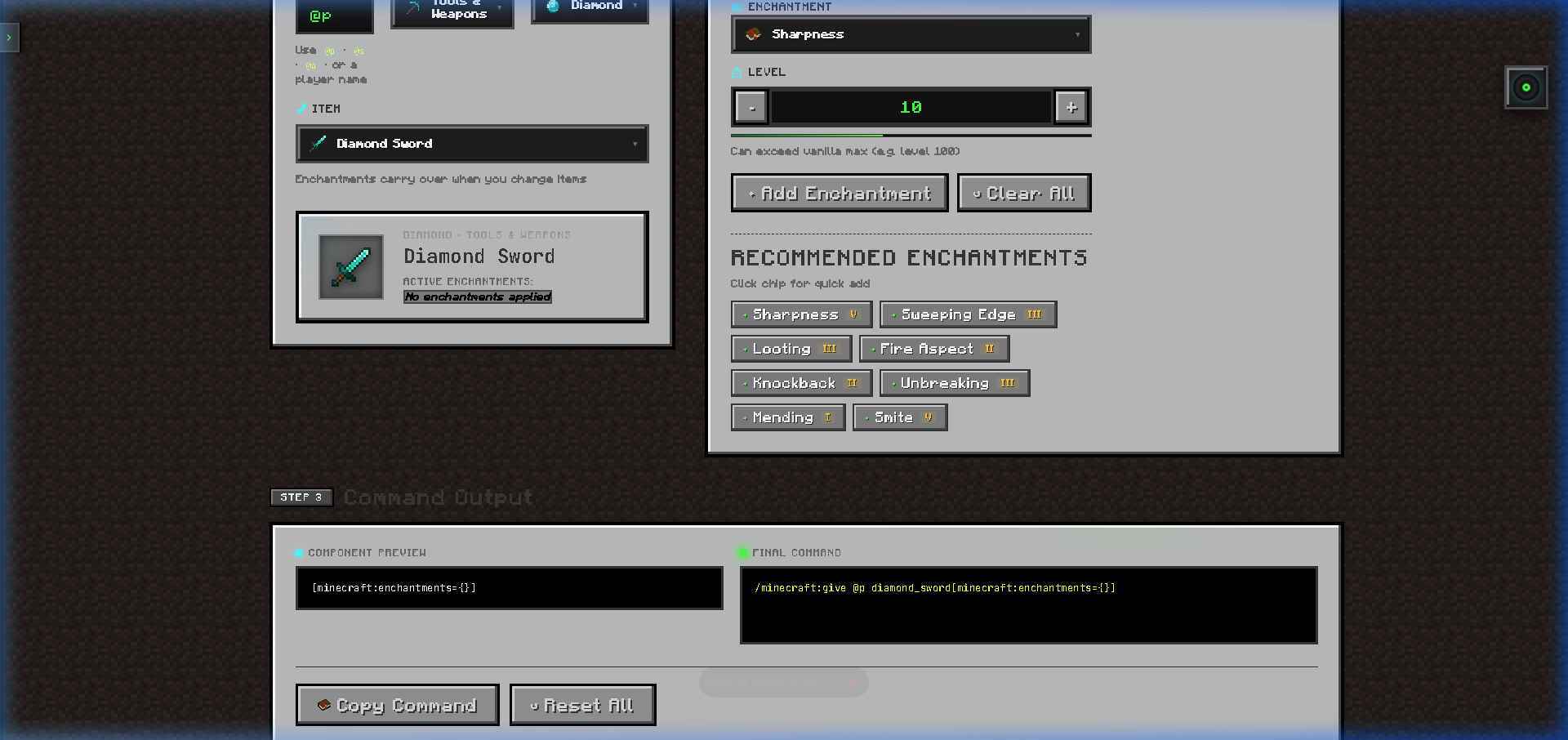 Output command siap disalin